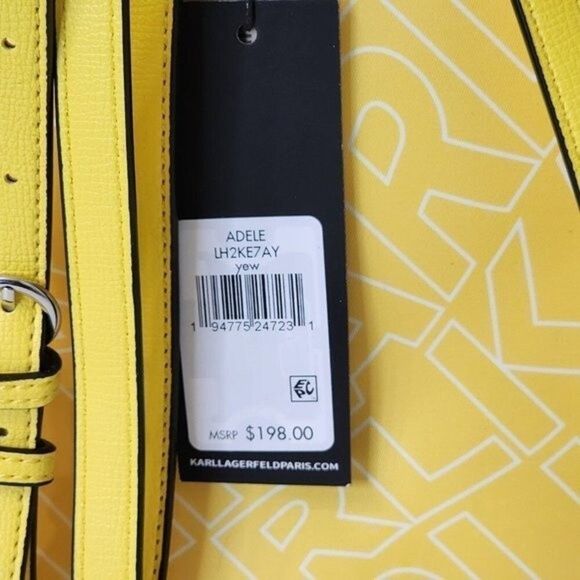 NEW! Karl Lagerfeld Paris Adele Yellow Backpack / Hand Bag main image 4